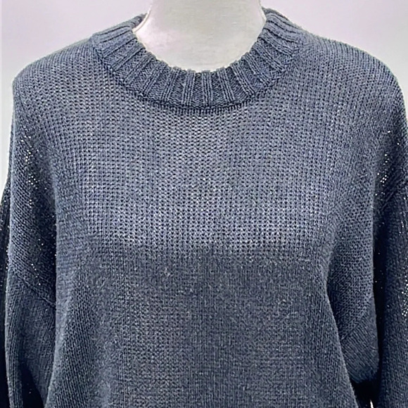 Something Navy Dropped Shoulder Crew Neck Relaxed Fit Sweater in Navy - Size XS - Picture 3 of 6
